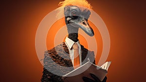 Emu as Consultant Artwork on Light-Orange background