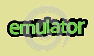 EMULATOR writing vector design on yellow background