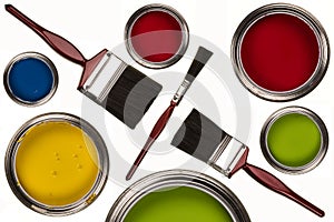 Emulsion Paint - Paintbrushes - Isolated