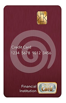 EMV chips have led to a redesign of some credit cards to a vertical or portrait format. Here is a mock generic credit card that is