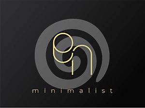 EN Minimalist Logo with Interlocking Shapes on Solid Black Background