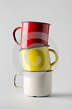 Enamel Mug Mock-Up - Three Mugs