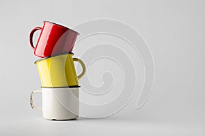 Enamel Mug Mock-Up - Three Mugs