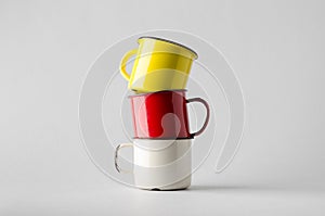 Enamel Mug Mock-Up - Three Mugs