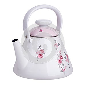 Enameled kettle for boiling water