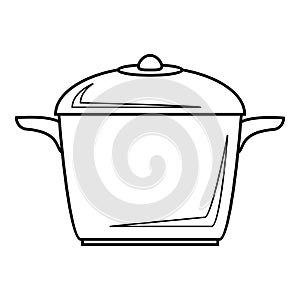 Enameled pot icon, outline style