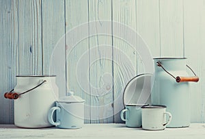 Enamelware still life