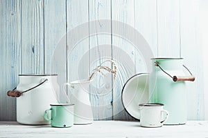 Enamelware still life