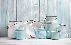 Enamelware still life