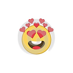 Enamored colored emoji sticker icon. Element of emoji for mobile concept and web apps illustration