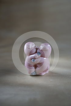 Enamored pink pigs on a light gray background