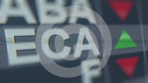 ENCANA ECA stock ticker. Editorial 3D rendering