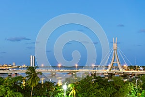 Encanta MoÃÂ§a Bridge and Capibaribe river view, Recife, Pernambuco photo