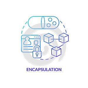 Encapsulation blue gradient concept icon