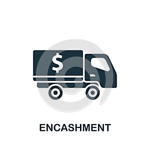 Encashment icon. Monochrome simple Banking icon for templates, web design and infographics