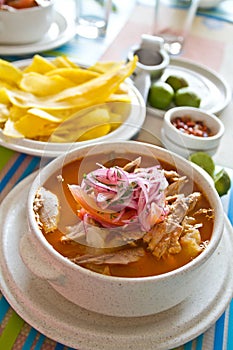 Encebollado, fish stew, typical ecuadorian dish