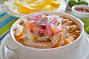 Encebollado, fish stew, typical ecuadorian dish photo