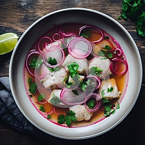 Encebollado: Hearty Ecuadorian Fish Soup with Yuca and Pickled Onion