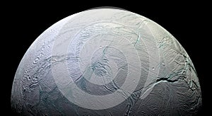 Enceladus the sixth largest moon of planet Saturn