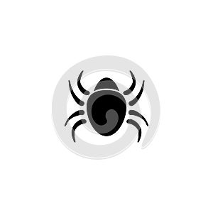 Encephalitis Tick, Parasite Mite, Acarus Insect. Flat Vector Icon illustration. Simple black symbol on white background