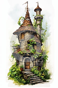 Enchanted Abandonment: A Storybook Tower in the Overgrown Greenh