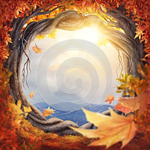 Enchanted autumn forest photo