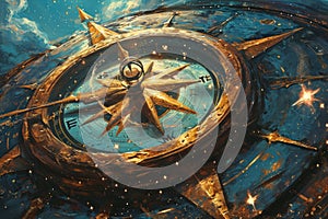 Enchanted celestial compasses, guiding adventurers to hidden realms among the stars - Generative AI