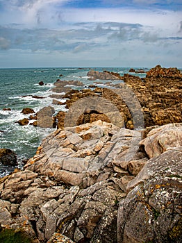 Enchanted Coastal Beauty: Plougrescant& x27;s Gouffre d& x27;Enfer, Brittany, France photo