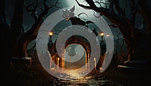 The Enchanted Door: Unleashing the Werewolf on Halloween Night. Generative AI