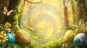 Enchanted Easter Egg Hunt In A Magical Forest