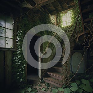 Enchanted Escape: Exploring a Green Fantasy Tree House Interior