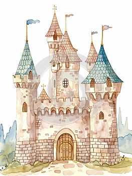 Enchanted Fairytale Castle Illustration
