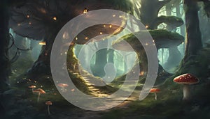 Enchanted Forest: Fairy Tale Magic, Generative AI photo