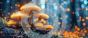 Enchanted Forest Glow: Mystical Mushroom Illumination. Concept Enchanted Forest, Glow, Mystical