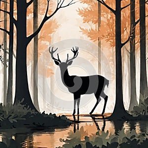 Enchanted Forest Majestic Deer Amidst Nature's Beauty