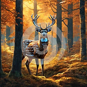 Enchanted Forest Majestic Deer Amidst Nature's Beauty