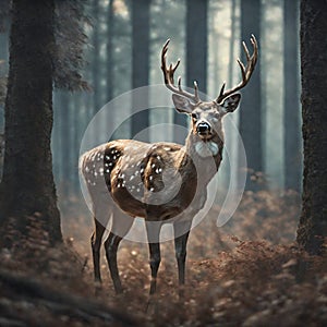 Enchanted Forest Majestic Deer Amidst Nature's Beauty