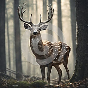 Enchanted Forest Majestic Deer Amidst Nature's Beauty