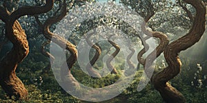 Enchanted Forest Path in Springtime
