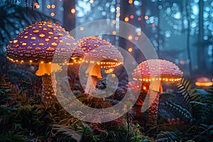 an enchanted forest rave where woodland creatures throw a funky dance party Generative AI
