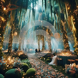 99 Enchanted forest wedding_ The venue is transformed into amag photo