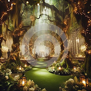Enchanted forest wedding The venue is transformed into a maic photo