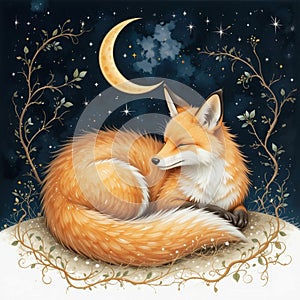 Enchanted Fox with Magical Swirls photo