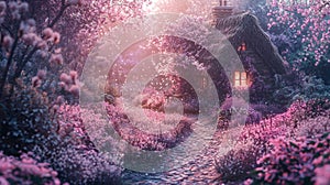 Enchanted House in a Magic Garden