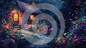 Enchanted House in a Magic Garden