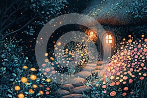 Enchanted House in a Magic Garden