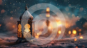 Enchanted Lantern Illuminating the Tranquil Night of Ramadan