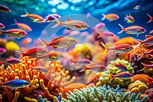 Enchanted Miniature Fish World A Surreal TiltShift Aquatic Macro Photography Exploration of Tiny Fish in a Shallow photo