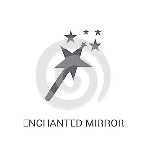 Enchanted mirror icon. Trendy Enchanted mirror logo concept on w