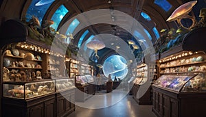 Enchanted Museum Interior with Cosmic Exhibits photo